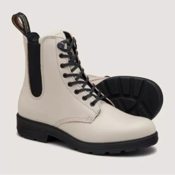 Blundstone #2324 Orginals Lace Up Boot Oat Ivory Black Trim - Picture 10 of 11